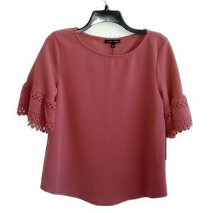 MOA MOA Top Laser Cut Short Sleeve Size L NWT